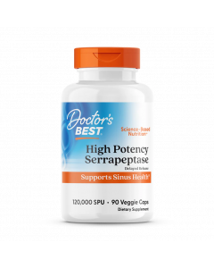 Doctor's Best High Potency Serrapeptase, 120,000 SPU, 90 Veggie Caps