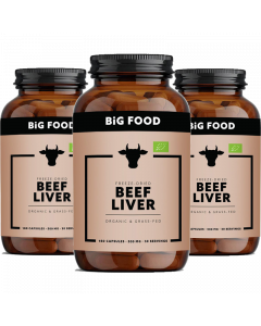 Big Food - Organic Beef Liver  - Gevriesdroogd - 3 x 180 caps